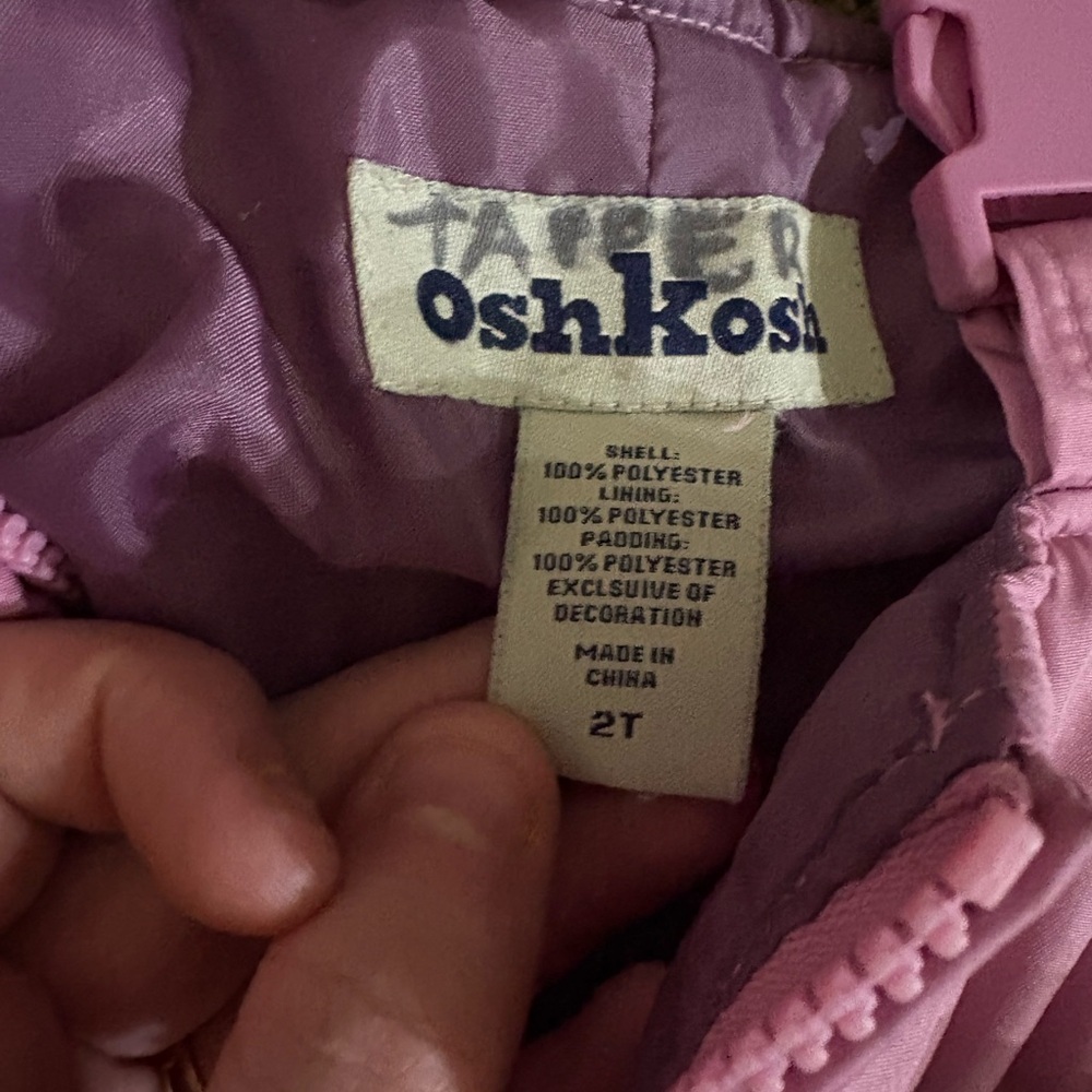 OshKosh B'gosh Pink and Purple Quilted Overalls - Picture 3 of 3